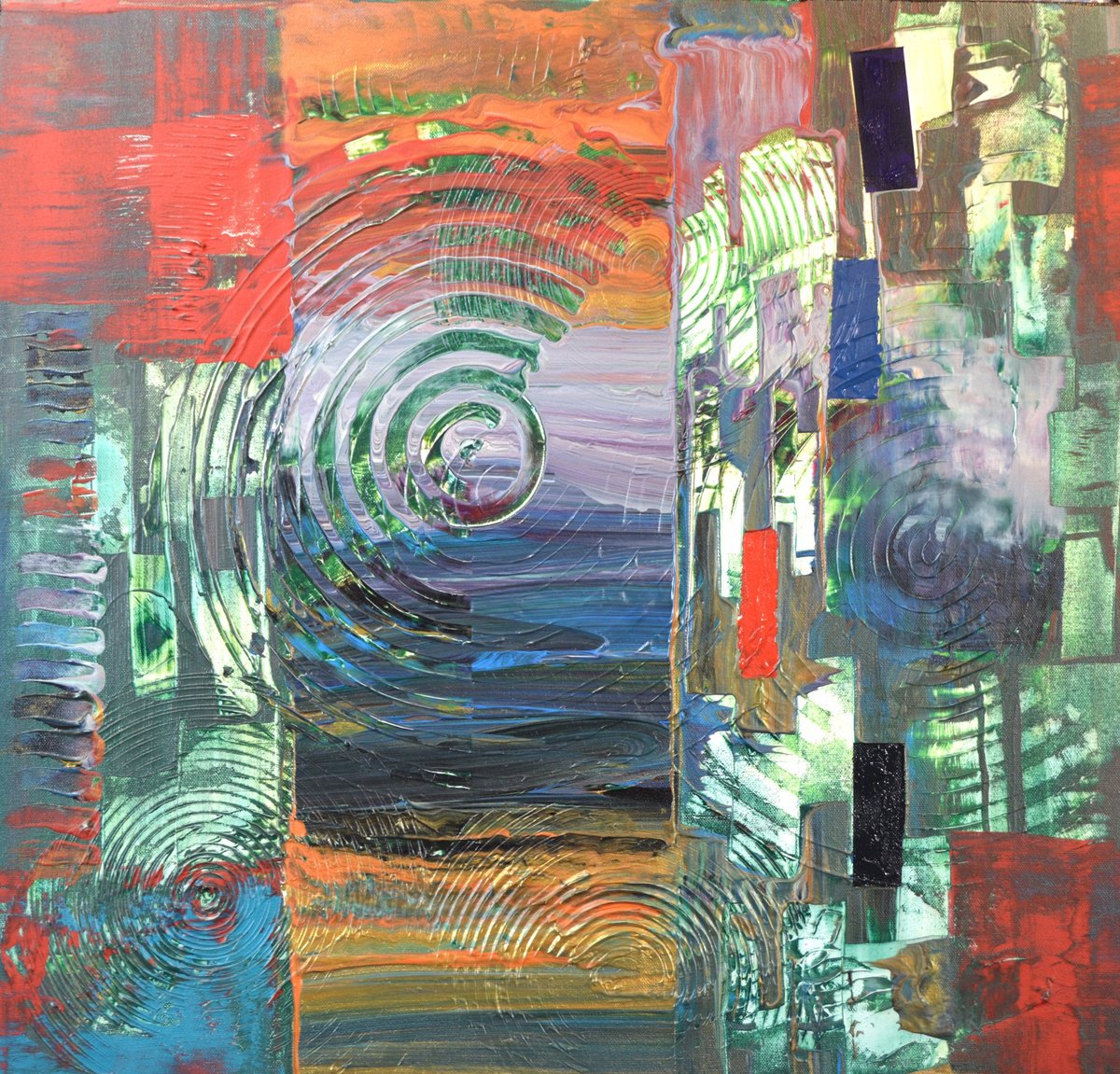 Impressionistic Abstract Acrylic Painting By Lucian Richards, 24 X 24", Pandemonium, Original Artwork