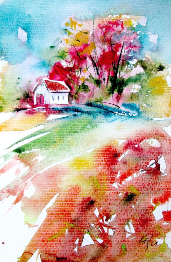 House alone at fall
