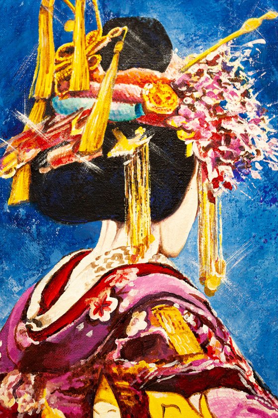 Portrait of a woman in a kimono