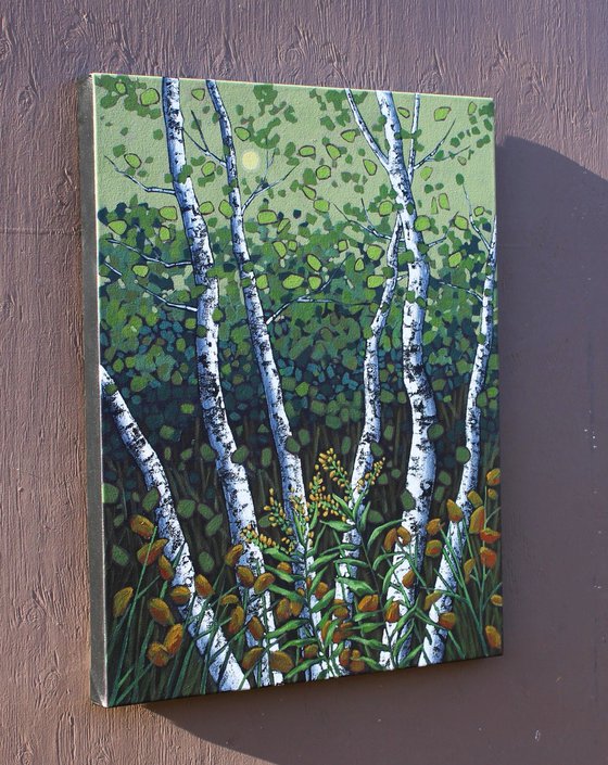 Birches with Goldenrod