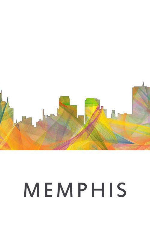Memphis Tennessee Skyline WB1 by Marlene Watson