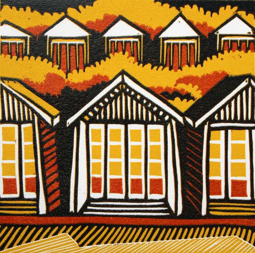 Summer, signed original linocut print, Limited Edition by Cecca Whetnall