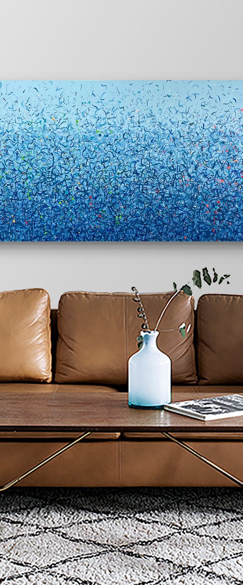 Ballina Water Dance 152 x 61cm acrylic on canvas by George Hall