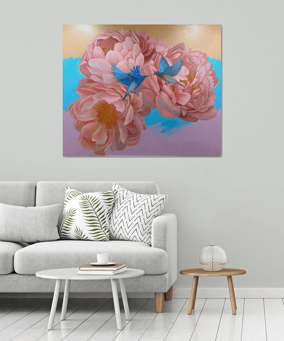 Peonies large bloom 120*100cm