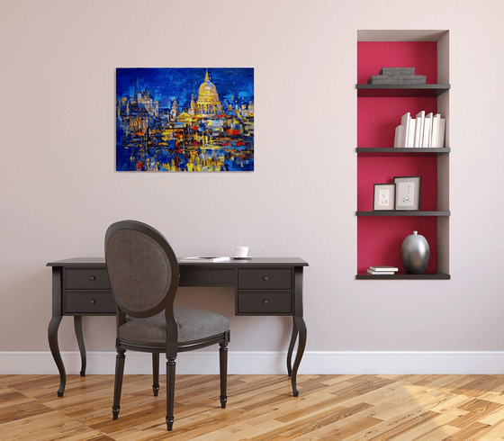 Fog lights over the Thames