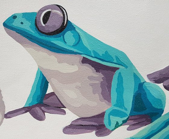 Couple cat and frog