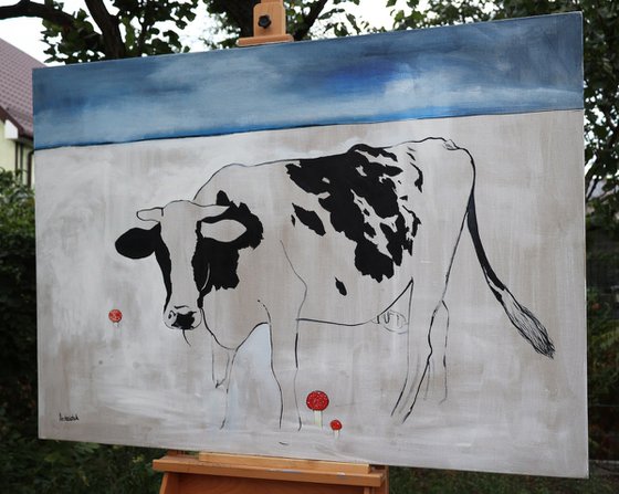 Cow and Red Toadstools