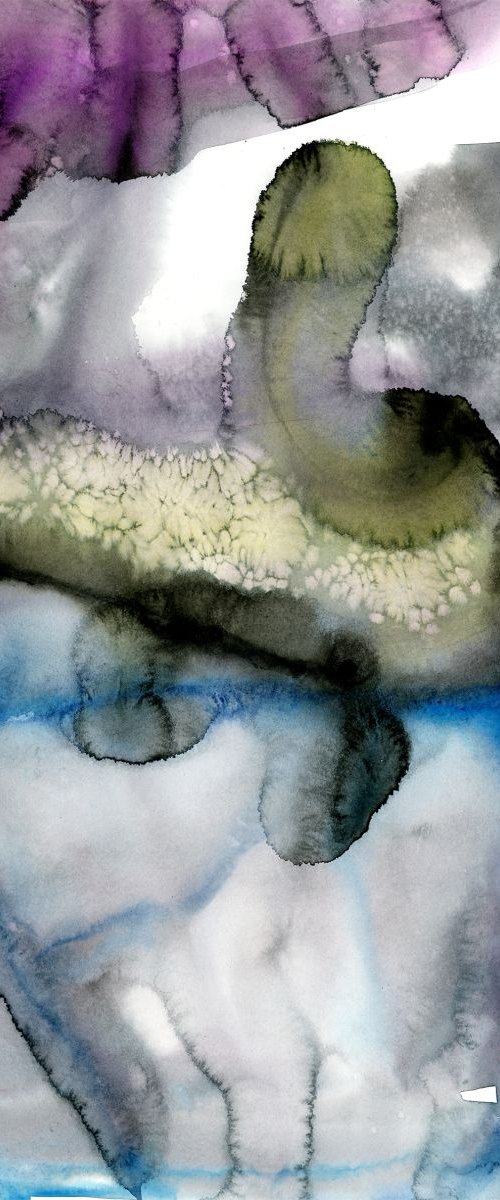 Finding Tranquility 13 - Abstract Zen Watercolor Painting by Kathy Morton Stanion