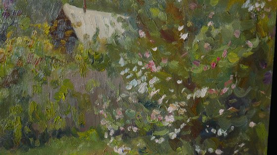 Blooming Apple Tree In The Garden - impressionistic oil painting