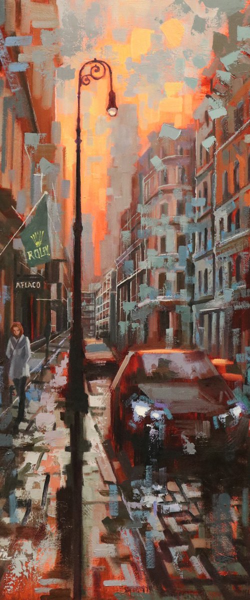 Evening Lights on Soho Street by Chin H Shin