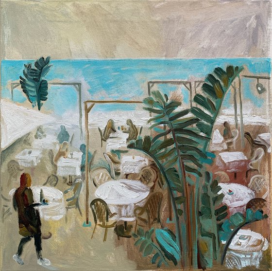 French Riviera. Seaside Restaurant