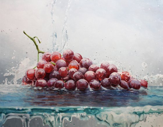 Drops on grapes, 90x70