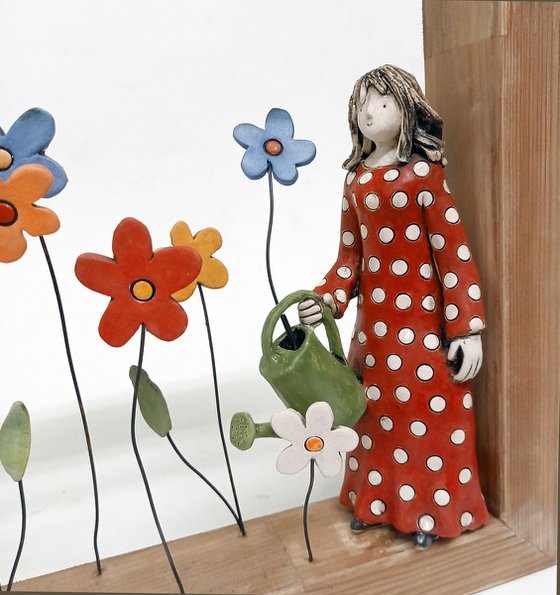 Girl in the Flower Garden