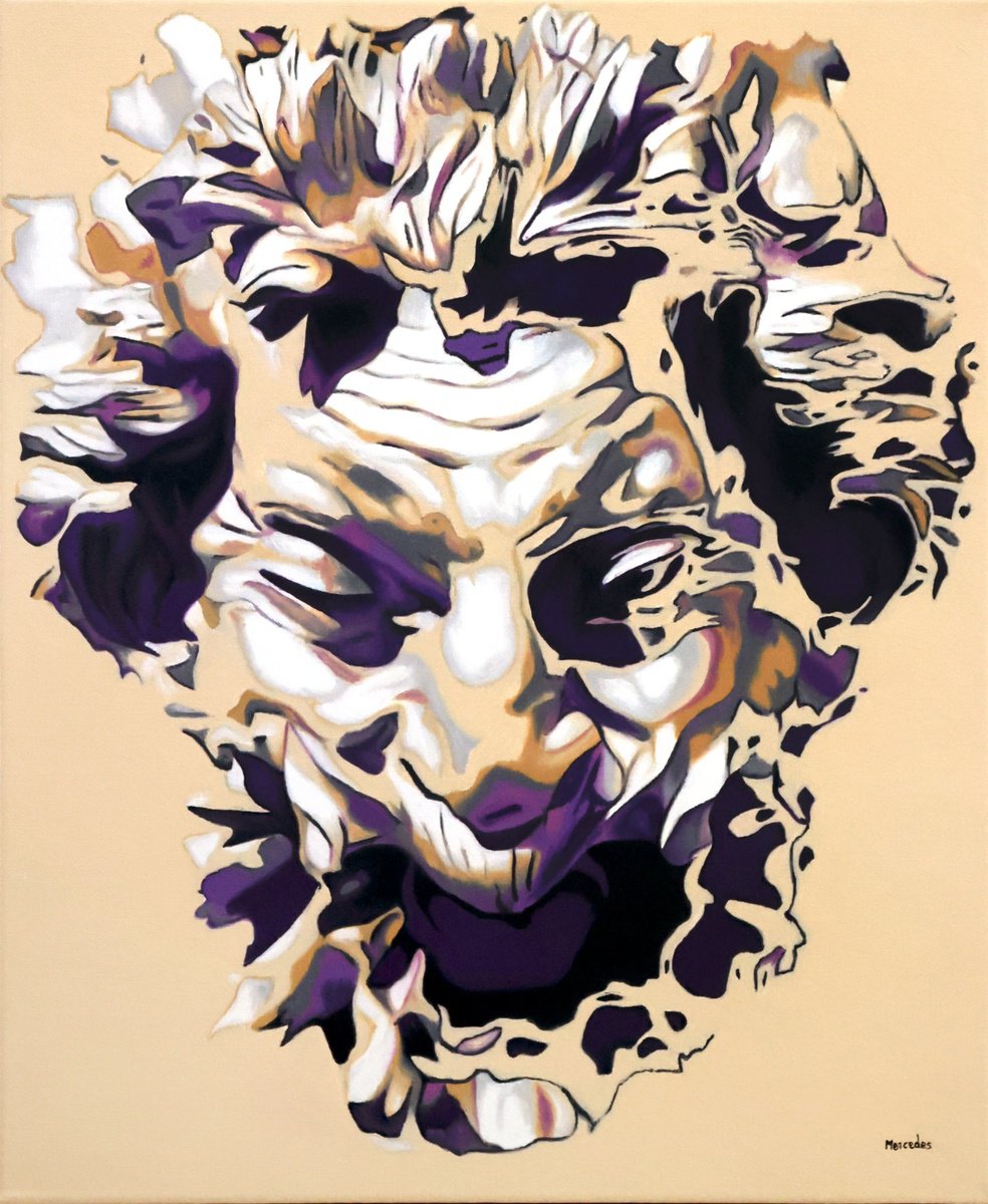 Urban And Pop Portrait Oil Painting By Mercedes Soret, 20 X 24", Inspire D