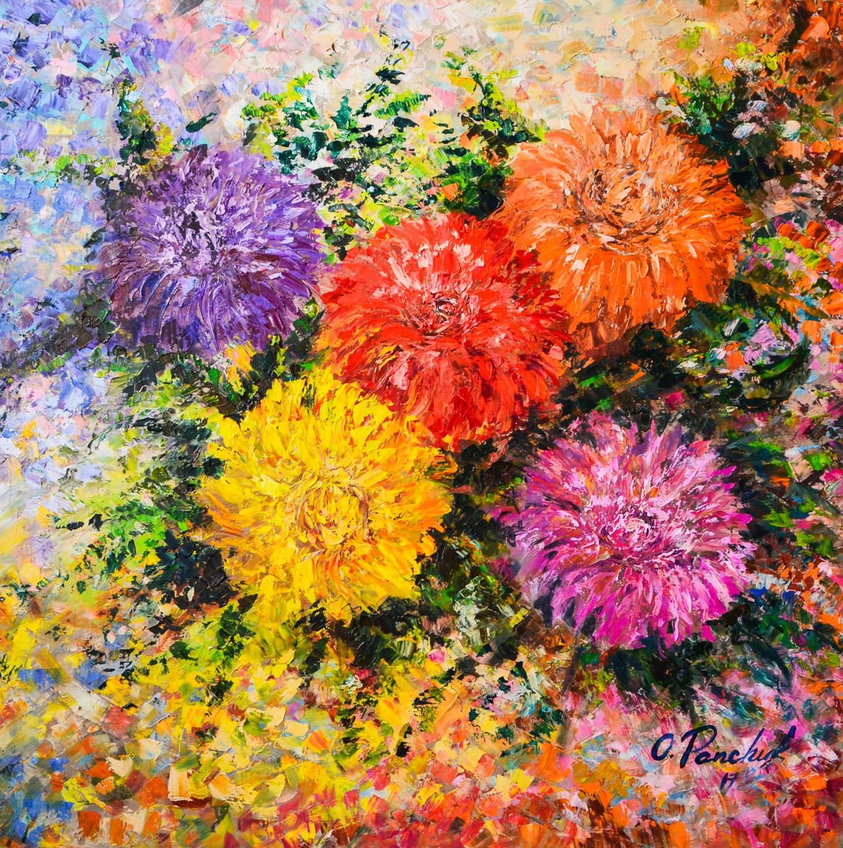 Original oil painting ’’ Floral fiesta’’ by Oleg Panchuk
