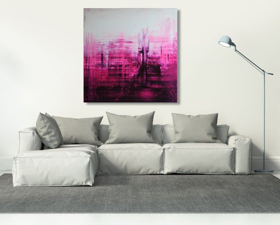 She Likes To Dream In Pink III - 100 x 100 cm - XXL (40 x 40 inches)