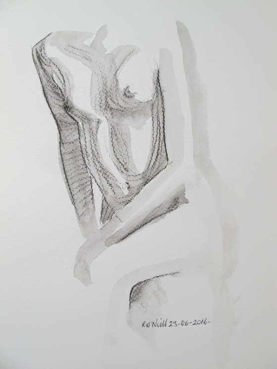 seated female nude