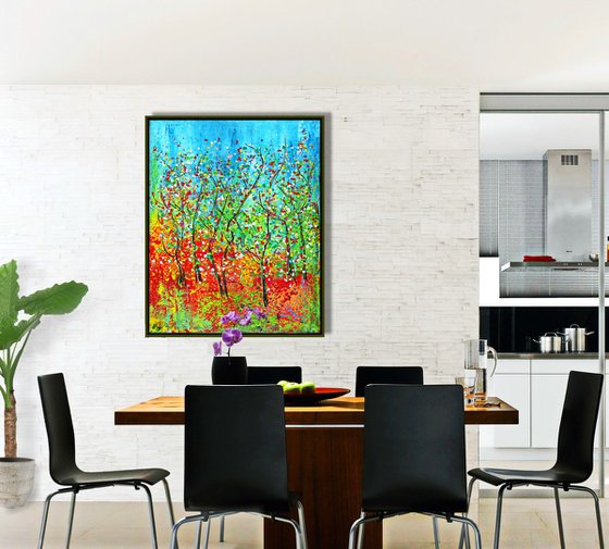 VIVID TREES,  XL,  framed