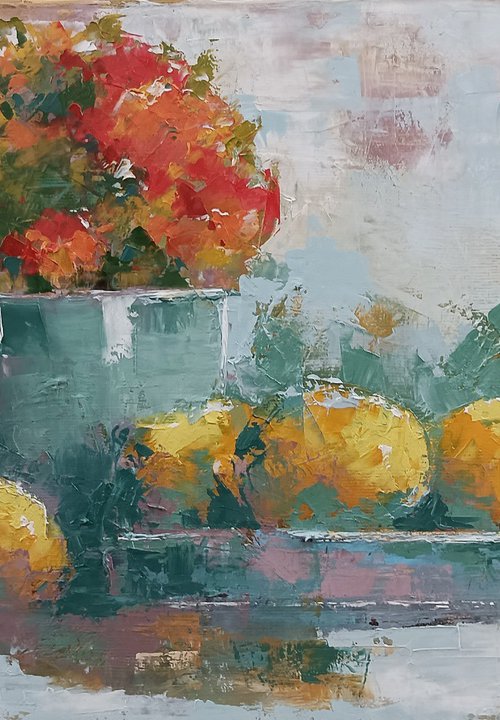 Modern still life painting. Original oil on canvas by Marinko Šaric