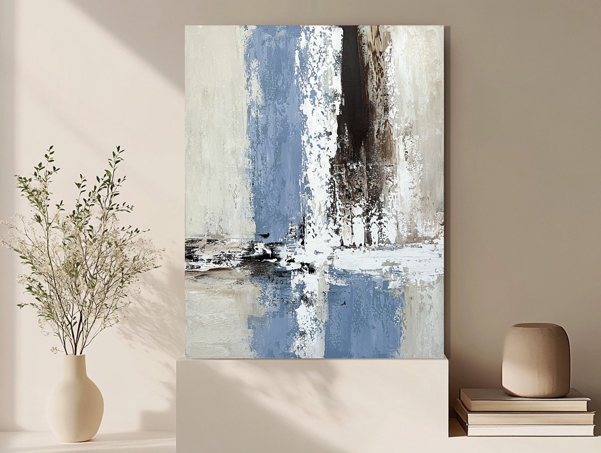  Structured Balance. Beige Blue Grey By Tatiana Malinovscaia, 35 X 28, Artwork For Sale On Artfinder