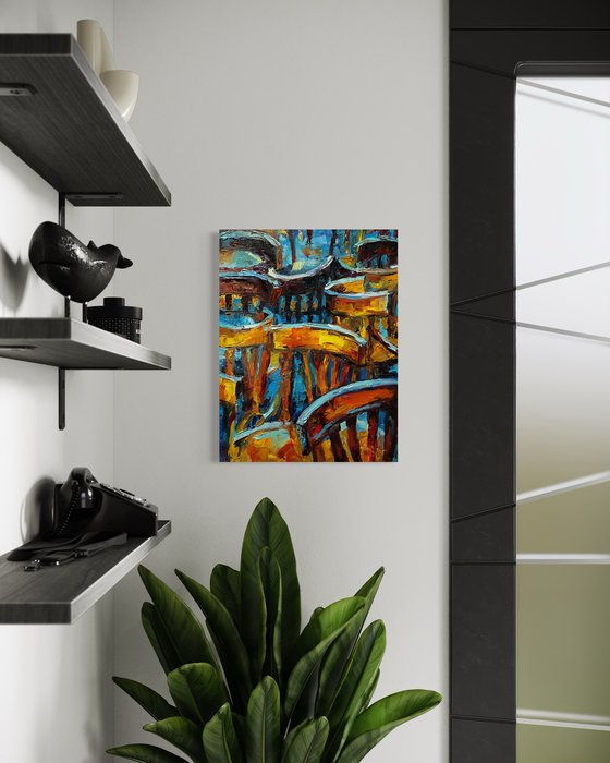 Cafe after the rain. Street