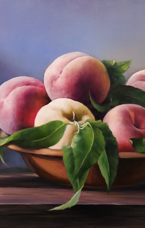 "Still life with peaches" by Gennady Vylusk