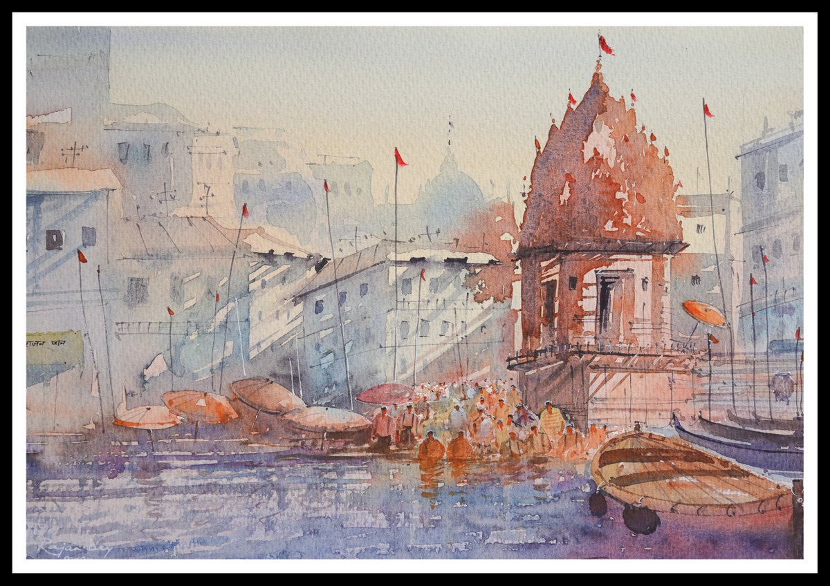 Varanashi Ghat, India by RAJAN DEY