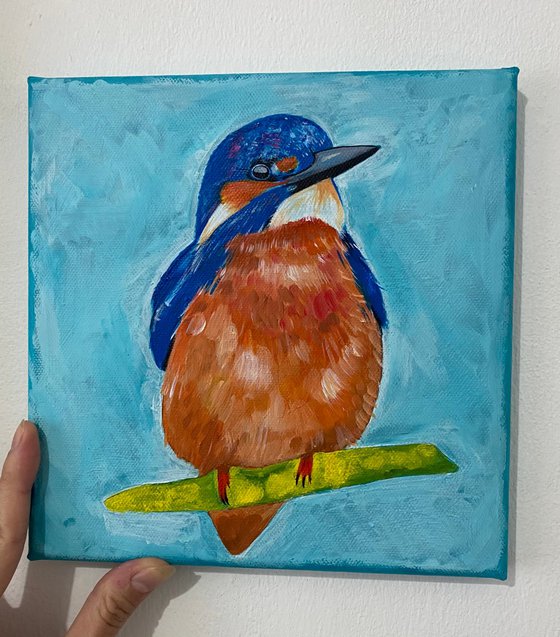 Kingfisher acrylic painting