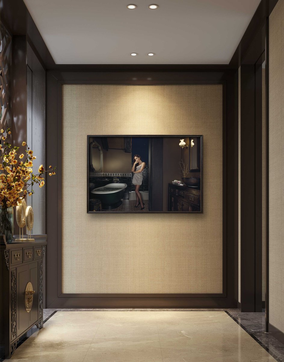 Photorealistic Portrait Photograph By Dmitry Ersler, 32 X 23, The Bathroom., Original Artwork