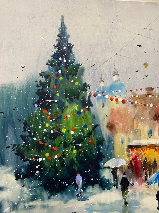 Sold Watercolor “Christmas is coming…” perfect gift