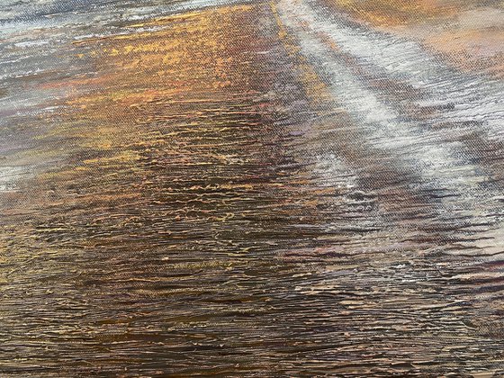 'East Beach Breaker II' Seaside, Seascape Impasto Oil Painting.