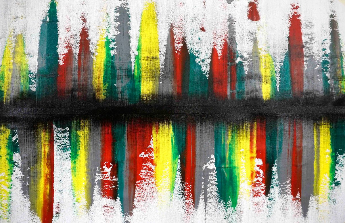 Abstract Acrylic Painting By Sumit Mehndiratta, 51 X 33", Composition No. 227, Original Artwork