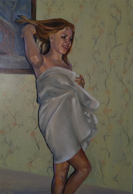 Seduction  45x65cm ,oil/canvas, impressionistic figure