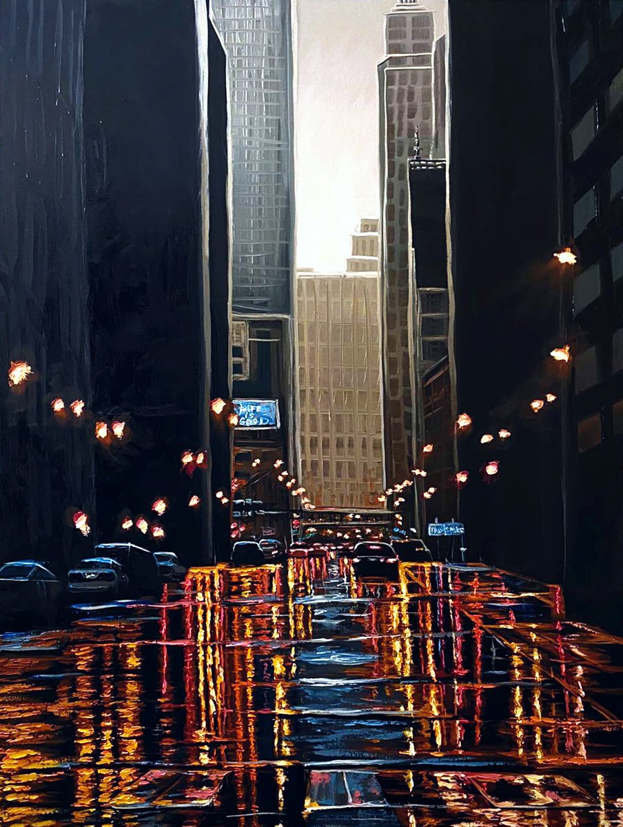 Rainy Day At City By Elena Adele Dmitrenko, 24 X 32, Artwork For Sale On Artfinder
