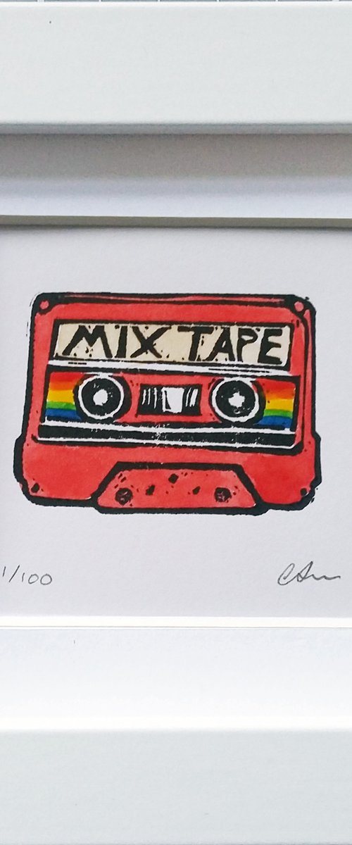 Tiny tapes - Red Mix Tape by Carolynne Coulson