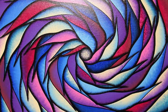 Blueish and purplish spiral