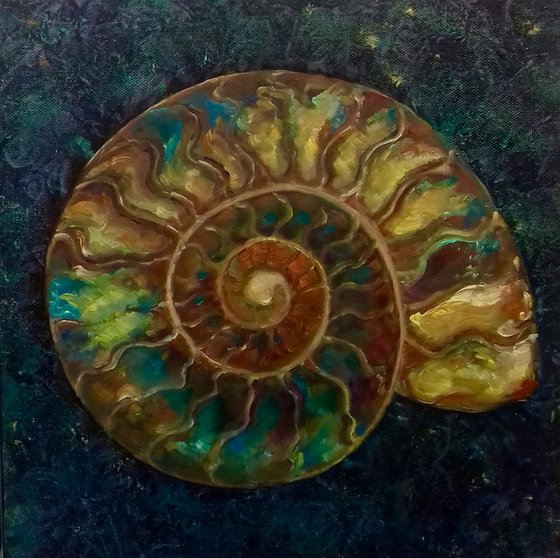 Gold and Green Ammonites