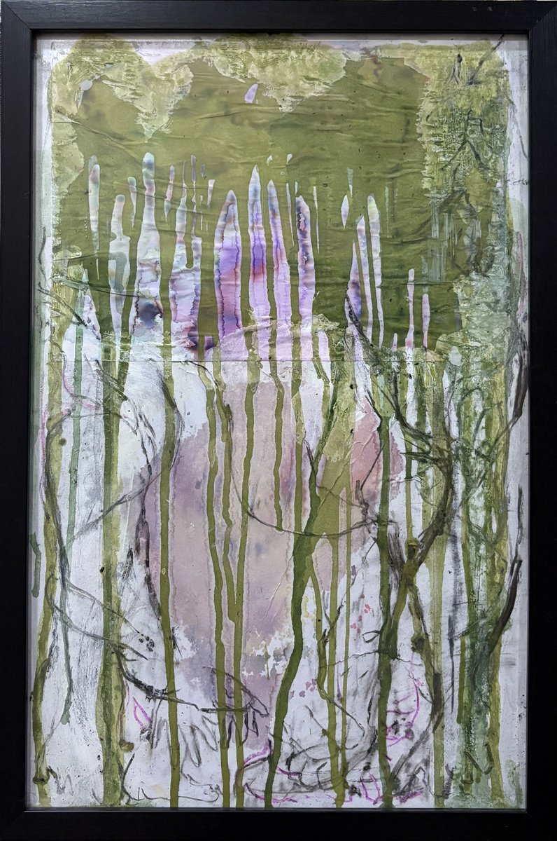 Abstract Portrait Painting By Gela Mikava, 14 X 21, Untitled, Original Artwork