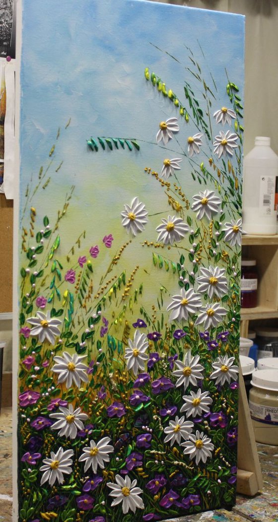 Wildflower Painting "Special Moment" 30"x 15"