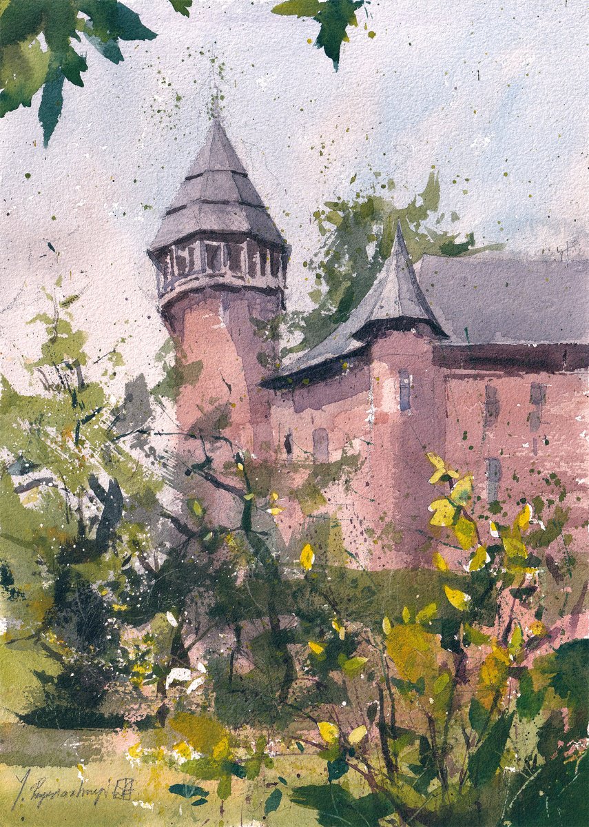 Impressionistic Watercolour , Sunlight On The Fortress Walls By Yurii Prysiazhnyi, 10 X 14, Artwork For Sale On Artfinder