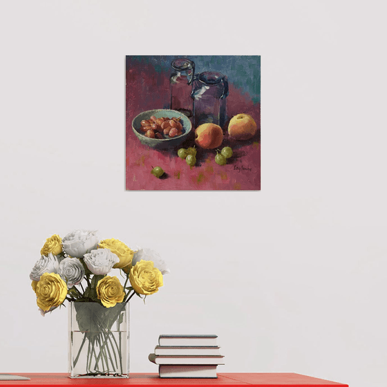 Still Life with Peaches and Grapes