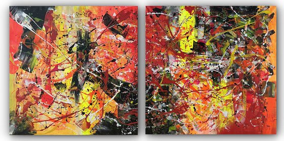 Diptych-Fire in the Dark