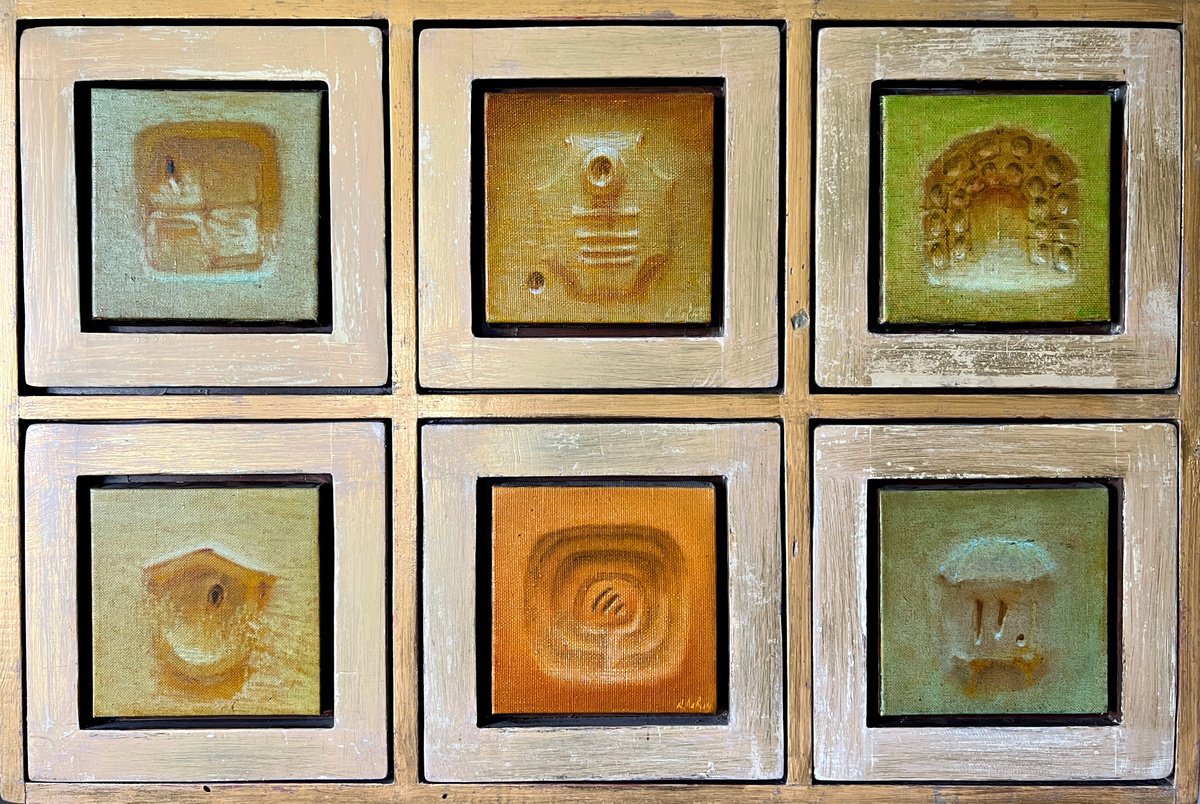 Abstract Oil Painting By Alexander Levich, 42 X 28, The Lares And Di Penates, Original Artwork