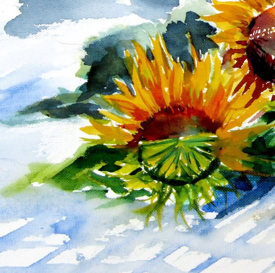 Sunflowers on the table