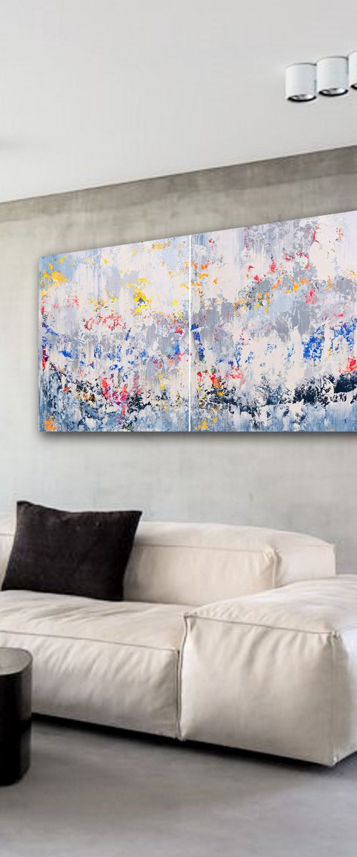 200x100cm. / abstract painting / Abstract 1191 by Alex Senchenko