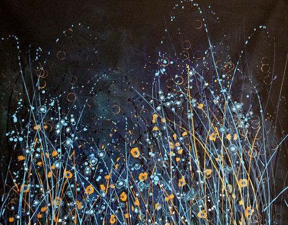 Notturno Regale #10  - Extra Large original abstract floral landscape