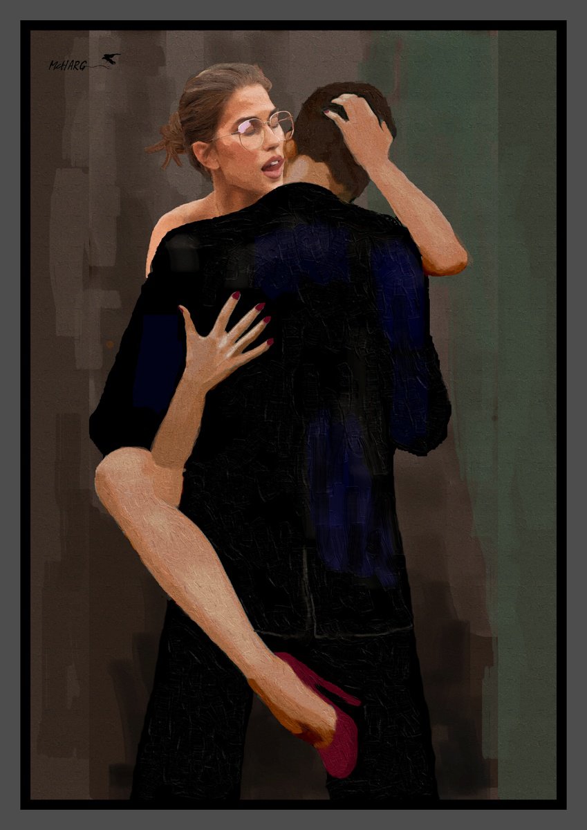 Impressionistic Portrait Painting By Joe Mcharg, 30 X 42, Warm Welcome #3, Original Artwork