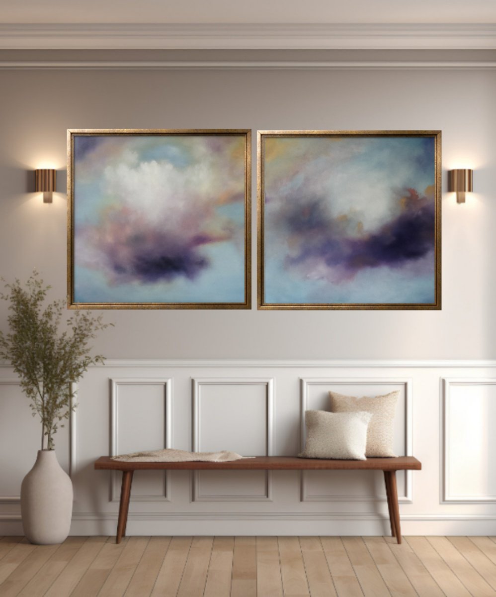 Clouds of Peace; Diptych by Nella Alao