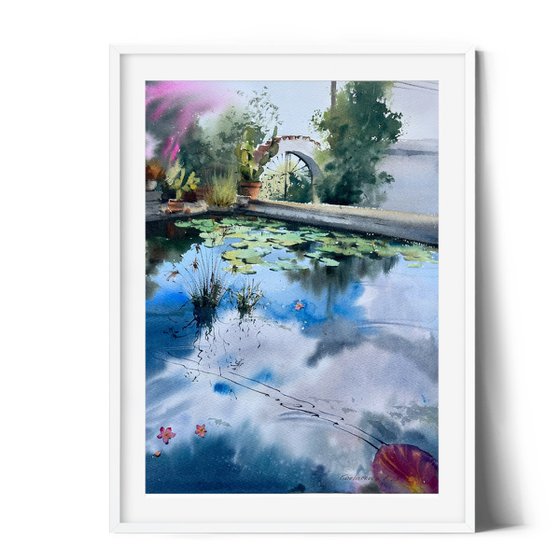 Pond with water lilies