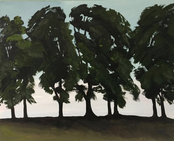 'Summer trees against the light, Inverleith Park, Edinburgh'